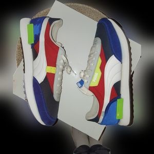 Puma Men's Future Rider Play On Sneakers, Spellbound Blue/White/Red S 13